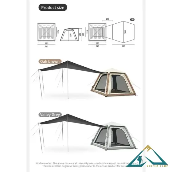 چادر بادی چهار نفره با سایبان نیچرهایک مدل CNK2550WS017
