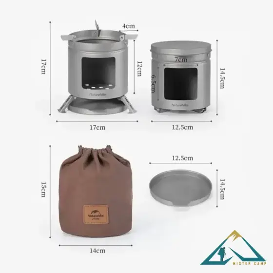 اجاق هیزمی تیتانیومی نیچرهایک مدل NH20RJ005
